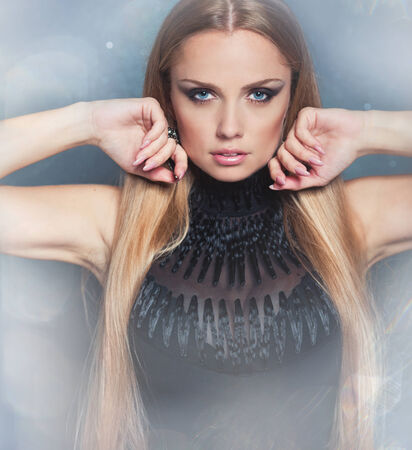 Beautiful woman studio portraitの写真素材