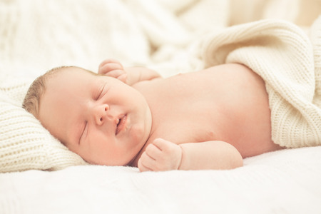 Sleeping infant boyの写真素材