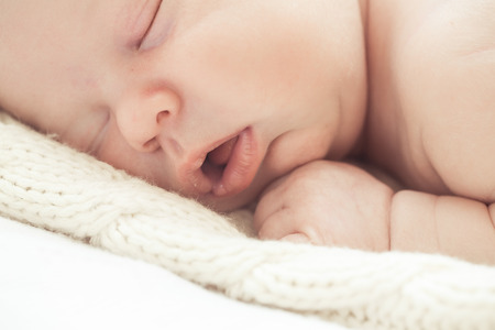 Sleeping infant boyの写真素材