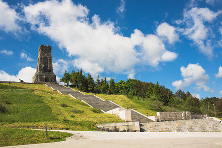 Memorial Shipka view in Bulgaria. Battle of Shipka Memorialのeditorial素材