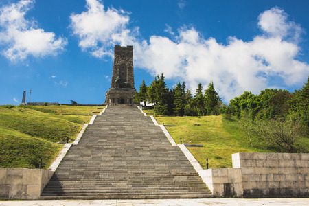 Memorial Shipka view in Bulgaria. Battle of Shipka Memorialのeditorial素材