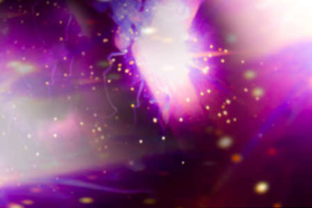 A dark purple background with bright flashes as a result of electric welding. Abstraction. Textureの写真素材