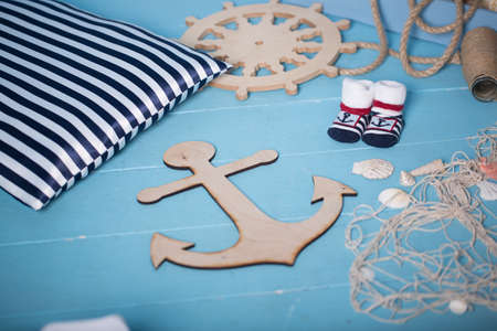 Composition of sailors toys for childの写真素材