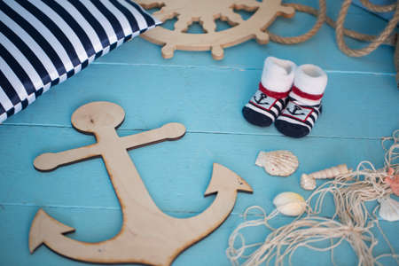 Composition of sailors toys for childの写真素材