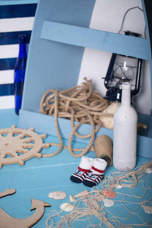 Composition of sailors toys for childの写真素材