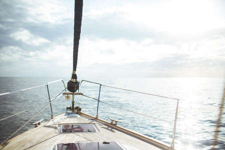 Luxury yacht sailing in the tropical sea