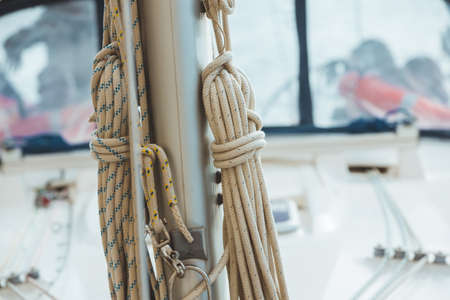 Luxury yacht tackle during the ocean voyage
