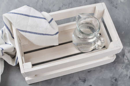 Jars and bottles in the boxes. Kitchenwareの写真素材