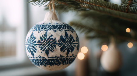 Christmas decoration on the Christmas tree. Selective focus. Holiday.の素材