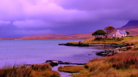Stunning landscape image of Loch Leven in the Scottish Highlands.の素材