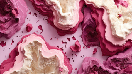 3d illustration of abstract background, computer generated, pink and white marble textureの素材