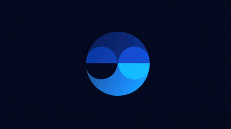 Blue circle on a dark blue background. 3d rendering, 3d illustration.の素材