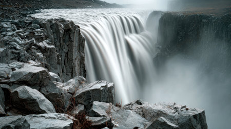 Gullfoss waterfall in Iceland, Europe. Long exposure.の素材