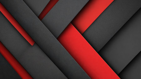 Black and red carbon fiber composite background. 3d render illustration.の素材
