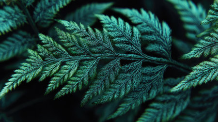 Fern leaves in the forest, close-up. Nature backgroundの素材