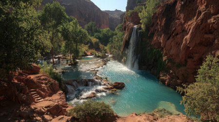 Waterfall in the mountains of the Sinai Peninsula, Egypt, Africaの素材