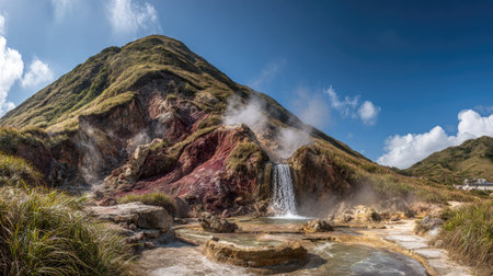 The Waiotapu Thermal Wonderland in Rotorua, New Zealandの素材