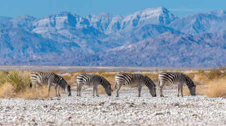 Zebras in the Etosha National Park, Namibiaの素材