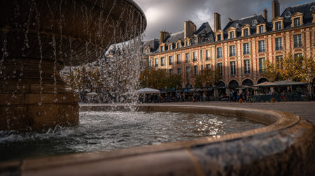 Fountain in Place de la Concorde in Paris, France.の素材