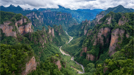 Mountain landscape in Zhangjiajie City, Hunan Province, Chinaの素材