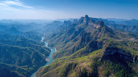 Mountain landscape in the spring, close to Zhangjiajie City, Hunan Province, Chinaの素材