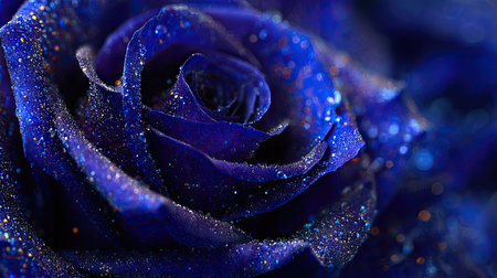 close up of blue rose with glitter on petals, shallow depth of fieldの素材