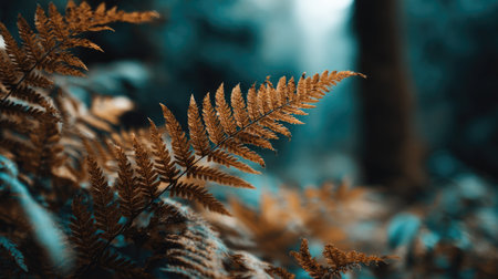 Fern leaves in the forest. Nature background. Selective focus.の素材