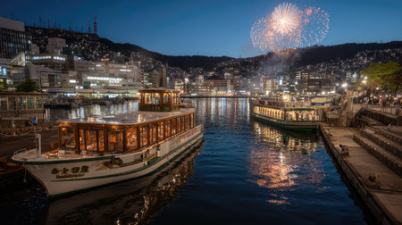 Fireworks at the city of Barcelona, Spainの素材