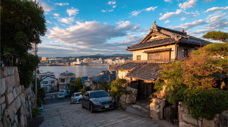 View of the old town in Nagoya, Japan.の素材