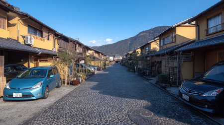Street in Shirakawa-go, Japanの素材
