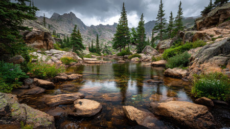 Mountain stream in Rocky Mountain National Park, Colorado, USA.の素材