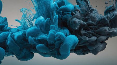 Abstract ink in water. Blue ink in water. Abstract background.の素材