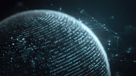 Global network connection. Futuristic technology concept. 3D Renderingの素材