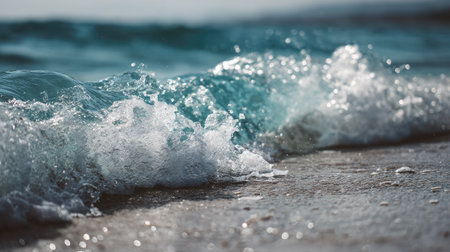 Soft wave of the sea on the sandy beach. Toned.の素材