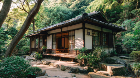 Traditional Japanese house in the garden of Hida-ji Temple, Kyoto, Japanの素材