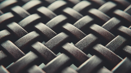 Close up of woven rattan texture background. Selective focus.の素材