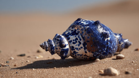 Seashells on the beach. Shallow depth of field.の素材