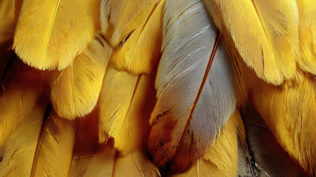 close up of the feathers of a pheasant as a backgroundの素材