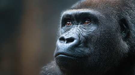 Portrait of a western lowland gorilla (gorilla gorilla gorilla)の素材