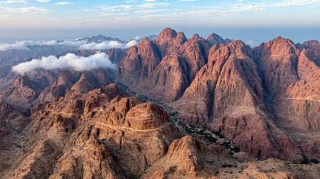 Mountains in Sinai desert, Egypt. Aerial view of Sinai mountainsの素材