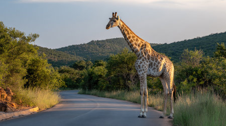 Giraffe in Kruger National Park, South Africa ; Specie Giraffa camelopardalis family of Giraffidaeの素材