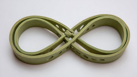 Green belt isolated on white background. Clipping path included for easy editing.の素材