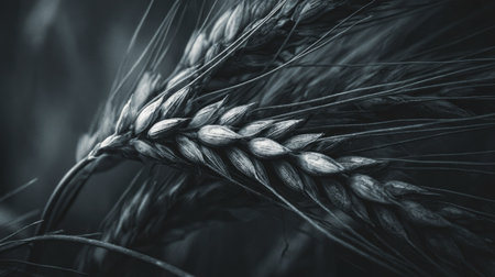 Close up of wheat ears in the field. Toned image.の素材