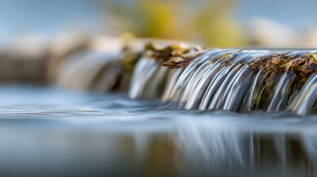 Detail of a waterfall in the river, shallow depth of fieldの素材