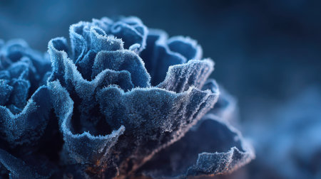 Macro shot of frosted cactus. Frosty winter backgroundの素材