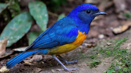 Superb Blue-bellied Pitta (Luscinia superciliaris)の素材
