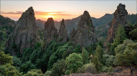 Sunset in the mountains of El Teide, Tenerife, Canary Islands, Spainの素材