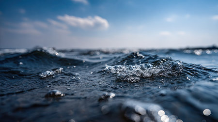 Water splashes on the surface of the sea. Close-upの素材
