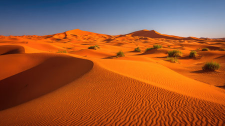 Sand dunes in the Sahara Desert, Merzouga, Moroccoの素材