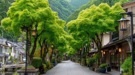 Beautiful street in Kyoto, Japanの素材
